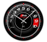Orologio da parete Nero 30cm Silenzioso Contagiri per Fan di Audi RS Sport Sline