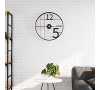 vidaXL Orologio da Parete Nero Ø50 cm in Ferro