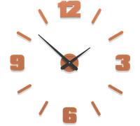 Orologio da parete numeri adesivi legno colore alluminio 64cm