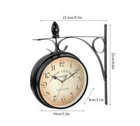 Orologio da parete Nuovo orologio vintage europeo Orologio da parete bifacciale innovativo e alla moda Soggiorno Orologio da parete for interni Camera da letto Studio Decorazione murale(Black)