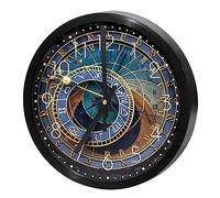 Orologio da parete, orologio astronomico di Praga, 24 cm, silenzioso, senza ticchettio, facile da leggere, moderno, decorativo, per casa, ufficio, scuola