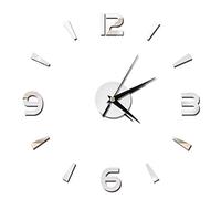 Orologio da parete, Orologio da parete adesivo fai da te Orologio da parete moderno senza cornice 3D Adesivi specchio numeri romani Orologio da parete d'arte Home decor Crafts Big Watch(Argento)