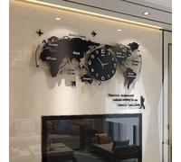 Orologio Da Parete Orologio Da Parete Con Mappa Del Mondo 3D in Acrilico Fai-Da-Te, Orologio Da Parete Decorativo Di Grandi Dimensioni Con Arte Della Parete Squisita, Adatto Per Soggiorno,120CM/47in