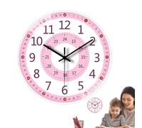 Orologio da parete per bambini, orologio per l'apprendimento per bambini, orologio analogico 8 in classe per bambini - Impara a raccontare l'orologio, orologio da parete per l'apprendimento silenzioso