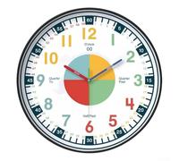 Orologio da parete per bambini, per camera/soggiorno, silenzioso, senza ticchettio, facile da appendere e studiare (cornice nera da 30,5 cm)
