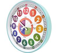 Orologio da parete per bambini, si illumina al buio per camera da letto, 30,5 cm, luce notturna silenziosa, orologio da parete per bambini, illuminato colorato, orologio per insegnare l'ora