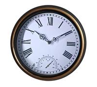 Orologio da parete per esterni da 30,5 cm, con termometro, per soggiorno, bagno, cucina, camera da letto, decorazione da giardino