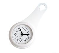 Orologio da parete per il bagno, impermeabile, piccolo, digitale, silenzioso, per doccia, dimensioni compatte, moderno, con display trasparente (bianco)