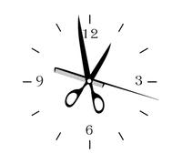 Orologio da parete per parrucchiere, decorazione artistica, adesivi da parete in vinile per stilisti di barbiere, per soggiorno, decorazione, adesivo per vetrina-XL-112x110cm-Black