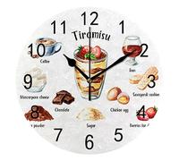 Orologio da parete per soggiorno decorazione tiramisù dolce dessert appeso rotondo orologi da scrivania bagno cucina ufficio