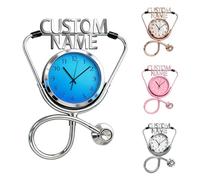 Orologio da parete personalizzato a tema stetoscopio, stampa 2D con nome personalizzato, decorazione medica per studio medico, clinica, ospedale e ufficio domestico, regali per medici, infermieri
