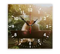 Orologio da parete personalizzato con foto, rotondo, quadrato, silenzioso, con immagine e logo, per soggiorno, cucina, bagno, funzionamento a batteria, PVC, (25-30 cm) (1 foto-quadrato)