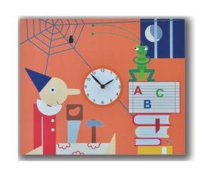 Orologio da parete Pinocchio stampa su MDF 35x44 per camerette bambini