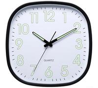 Orologio da parete quadrato da 30,5 cm, funzionamento a batteria, con ampio display e movimento al quarzo per un tempo affidabile ed elegante per la decorazione della casa o dell'ufficio (nero (luce