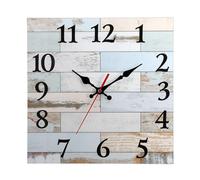 Orologio da parete quadrato vintage in MDF silenzioso per stile nordico per deco