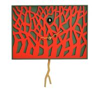 Orologio da parete rappresentante la foresta FOREST Cassa in MDF Dimensioni 41x10x h 29 cm in legno RAL 6202 rosso