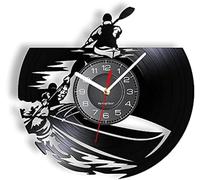 Orologio da parete remunerato realizzato con un vero orologio da parete sportivo in barca per il record in vinile con un regalo di luce notturna per gli amanti in barca
