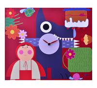 Orologio da Parete Rettangolare 44X35Cm Pirondini Italia Cappuccetto Rosso