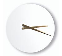 Orologio da parete rotondo il legno Laccato Diametro 60x5 cm in legno con lancette colore oro bianco