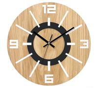 Orologio da parete rotondo in legno dal design innovativo, 30 cm, con meccanismo silenzioso, elemento decorativo per qualsiasi ambiente (B)