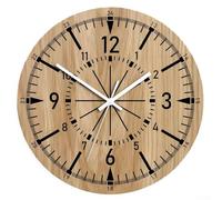 Orologio da parete rotondo in legno dal design innovativo, 30 cm, con meccanismo silenzioso, elemento decorativo per qualsiasi ambiente (G)