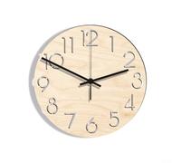 Orologio da parete rustico in legno da 30,5 cm, design senza ticchettio, per una decorazione tranquilla per la casa o l'ufficio (D)