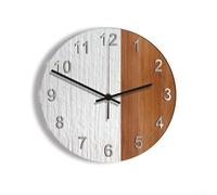 Orologio da parete rustico in legno da 30,5 cm, design senza ticchettio, per una decorazione tranquilla per la casa o l'ufficio (A)