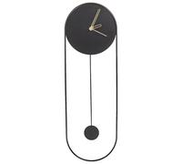 Beliani Orologio da parete 20 x 62 cm Design moderno con pendolo decorativo senza numeri Acciaio nero