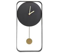 Beliani Orologio da parete 21 x 40 cm Design moderno e minimalista con pendolo decorativo senza numeri Acciaio nero