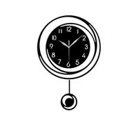 Orologio da parete silenzioso a pendolo senza ticchettio al quarzo nero | Goditi un ambiente tranquillo con questo silenzioso orologio da parete al quarzo senza ticchettio con pendolo oscillante.