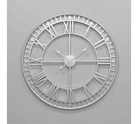 Orologio da Parete Silenzioso con Numeri Romani Decorativi in Metallo di Grandi Dimensioni 3D per Cucina