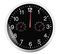 Orologio da parete silenzioso da 25,4 cm, funzionamento a batteria, senza ticchettio, copertura in vetro, telaio in alluminio argentato, per cucina, camera da letto, casa, ufficio, soggiorno