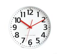 Orologio da parete silenzioso da 30,5 cm, funzionamento a batteria, con numeri chiari per una facile visibilità dell'ora (bianco)