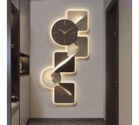 Orologio da parete silenzioso, design geometrico moderno con luce LED, senza ticchettio, 100 cm, elegante accento per la casa per la decorazione del soggiorno