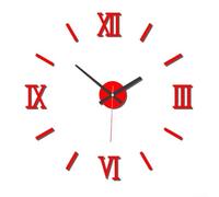 Orologio da parete silenzioso in acrilico con funzione luminosa per montaggio fai da te e installazione flessibile, adatto per varie impostazioni della stanza (rosso)