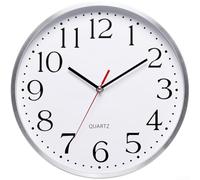 Orologio da parete silenzioso in alluminio da 30,5 cm per camera da letto e soggiorno, con numeri in grassetto e movimento al quarzo silenzioso, migliora l'estetica della stanza (B)