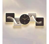 Orologio da parete silenzioso senza ticchettio, design geometrico moderno illuminato decorativo per soggiorno, arte creativa della parete della casa