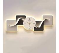 Orologio da parete silenzioso senza ticchettio, design geometrico moderno illuminato decorativo per soggiorno, arte creativa della parete della casa
