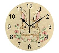 Orologio da Parete Silenzioso Senza Ticchettio Simpatico Coniglietto Coniglio Cartone Animato Bambino Decorativo Alla Moda Orologio Rotondo a Batteria per Camera da Letto Ufficio Scuola Casa Soggiorno