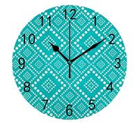 Orologio Da Parete Silenzioso Senza Ticchettio Texture Moderna Elegante Rombo Punteggiato Decorativo Alla Moda Orologio Rotondo A Batteria Per Camera Da Letto Ufficio Scuola Casa Soggiorno,9.8 Pollici