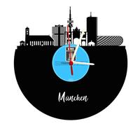 Orologio da parete skyline di Monaco di Baviera senza quadrante dafuer Original Label, Disco Orologio con meccanismo al quarzo, unico regalo, Made in Germany,