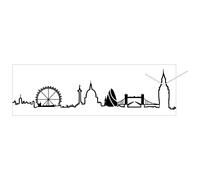 Orologio da parete Skyline in legno 79x25cm Londra Bianco bianco