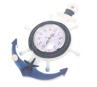 Orologio da Parete Stile Mare Ancora Barca, Decorazione Marina | Legno e Plastica, Corda per Appendere, Superficie a Specchio Chiara, per Camera e Pareti Interne Colore Casuale