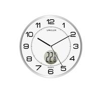 Orologio da parete Tempus - con termometro - diametro 30 cm - bianco - Unilux
