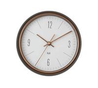 TFA Dostmann Orologio da parete moderno radiocomandato Design, 60.3547.10, lancette color rame, struttura in metallo, orologio analogico radiocomandato, ideale per soggiorno/cucina/idea regalo, grigio