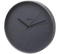 Orologio da parete Unity, Clifton, numeri in rilievo, grigio, scansione silenziosa, 30 cm