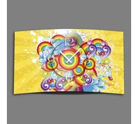 Orologio da parete vintage di design arcobaleno orologio da parete moderno design silenzioso senza ticchettio dixtime 3DS-0055