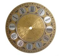 Orologio da parete vintage in alluminio quadrante con numeri romani, 180 mm, piastra di ricambio rotonda per orologi al quarzo fai da te o aggiornare orologi esistenti in soggiorno, oro