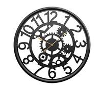 Orologio da Parete Vintage in Stile Fattoria, con Ingranaggi scheletrici, Decorativo, Senza ticchettio, a Batteria, Silenzioso, per Soggiorno, Camera da Letto, Ufficio