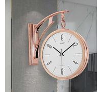 Orologio da parete vintage su entrambi i lati retrò che non ticchetta silenzioso orologio rotondo al quarzo per ufficio
